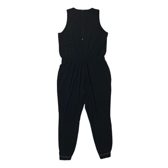 Athleta Womens Black Sleeveless Jumpsuit Size 16 Elastic Waist Tapered Utility - Picture 5 of 10